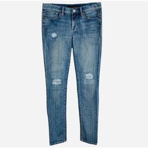 CALVIN KLEIN JEANS ULTIMATE SKINNY DISTRESSED SIZE 28/6 FIVE POCKETS ZIPPER